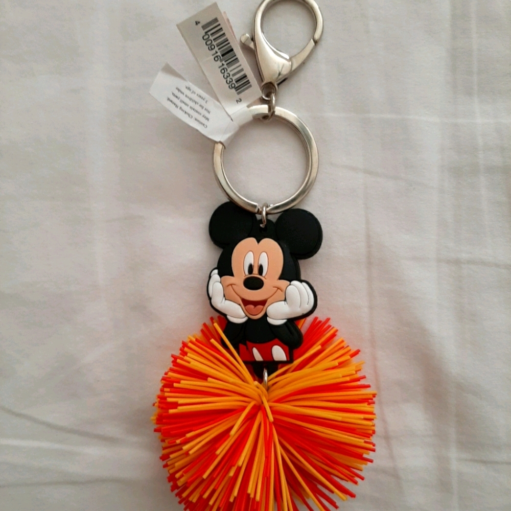 Disney Parks Mickey Mouse Pom Pom Keychain Purse H
